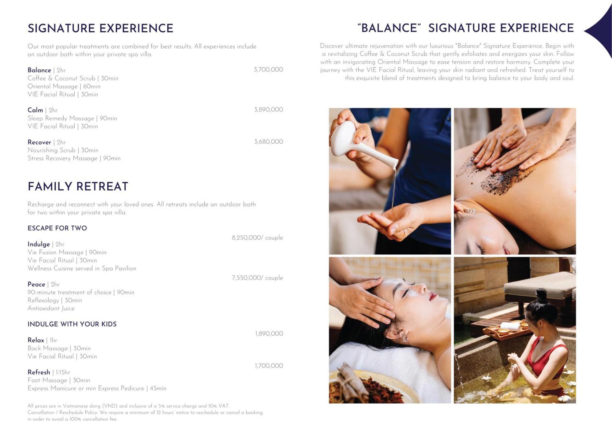 Hyatt Regency Danang Resort And Spa Bagian luar foto Spa menu